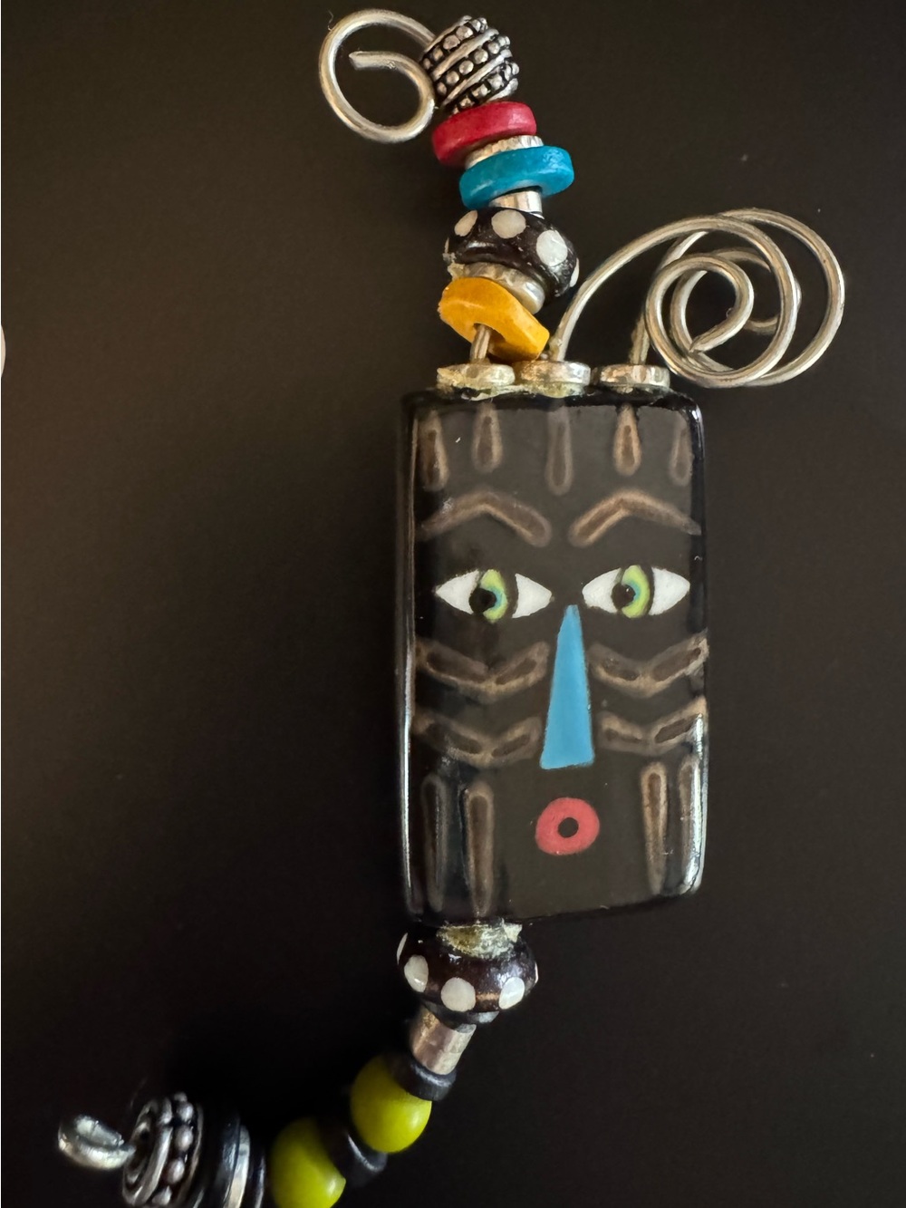 Handmade Ceramic Artisan Mask Pin